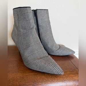 CAbi Gray Plaid Heeled Boots